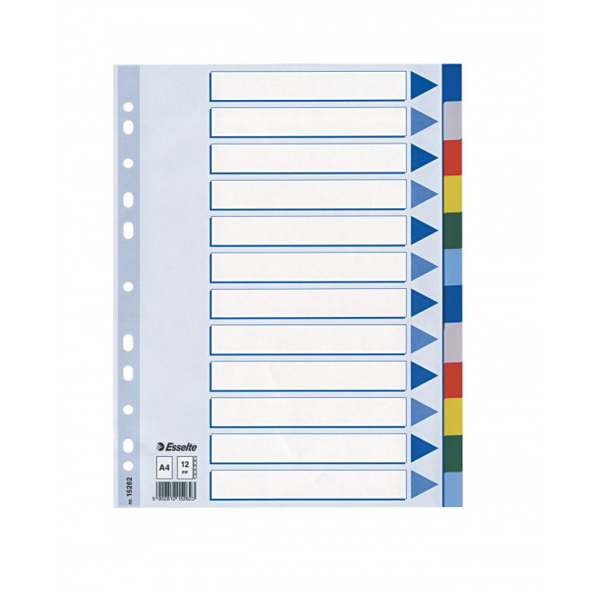 Neutrale tabbladverdelers - gekleurd plastic Neutrale tabbladverdelers - gekleurd plastic