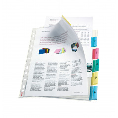 Intercalaires pochettes en plastique à onglets neutres Esselte - A4 maxi Intercalaires pochettes en plastique à onglets neutres Esselte - A4 maxi