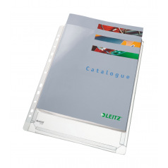 Leitz Premium geperforeerde A4 showtassen met balg - gekorrelde PVC - pak van 5 Leitz Premium geperforeerde A4 showtassen met balg - gekorrelde PVC - pak van 5
