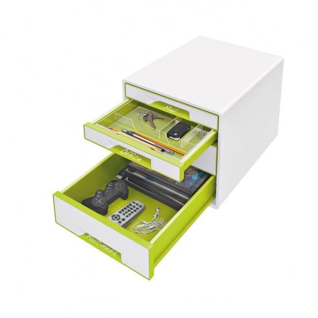 Leitz WOW Sorteerblok - 4 lades Leitz WOW Sorteerblok - 4 lades