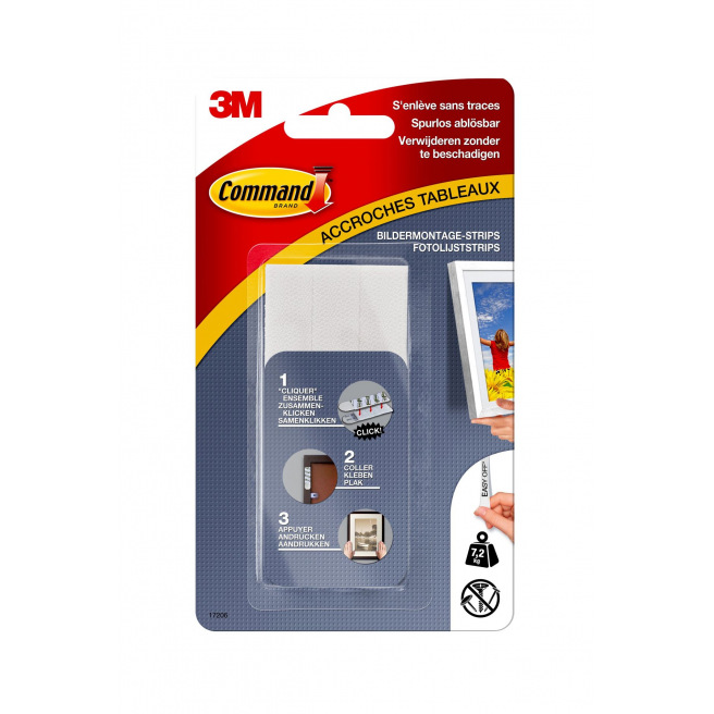 Languettes auto-agrippantes 3M COMMAND - étui de 8 Languettes auto-agrippantes 3M COMMAND - étui de 8