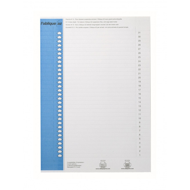 Elba N°9 Etikettenblad voor hangende mappen - voor kast