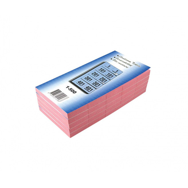 Garderobeblok - dubbele genummerde kaartjes van 1 tot 500 Garderobeblok - dubbele genummerde kaartjes van 1 tot 500