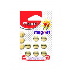 Gouden Maped magneten - diameter 10 mm - doos van 8
