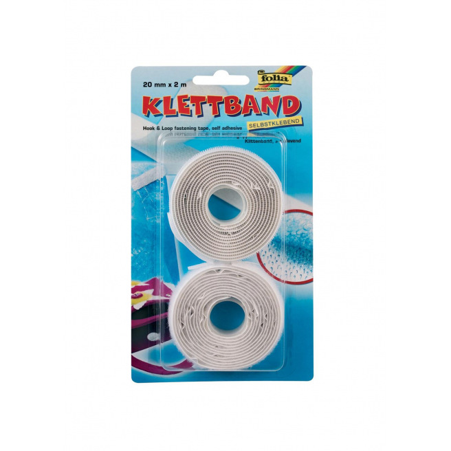Zelfklevende klittenband strips 2 cm x 2 m - blisterverpakking van 2