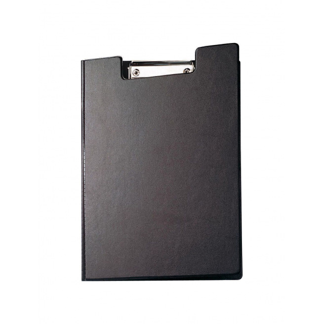 Zwarte plastic A4 klemplaat met klep