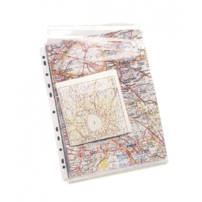 Geperforeerde omslagmap met klep en plooi A4