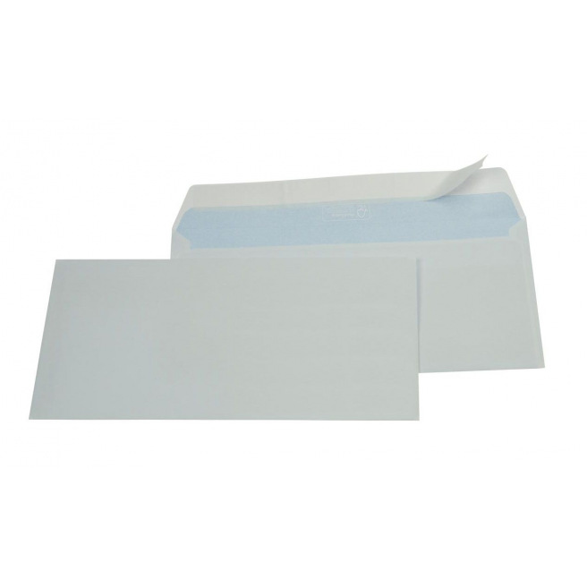 enveloppe DL, sans fenêtre, blanc transparent sur