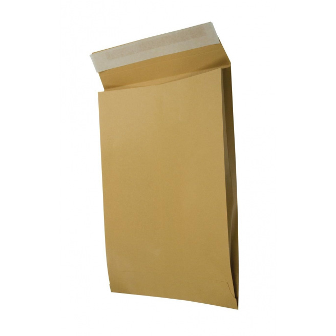 Bruine envelopzak met plooi