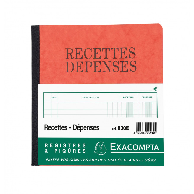 Carnet piqûre RECETTES DEPENSES Exacompta 930E - 19 x 21 cm Carnet piqûre RECETTES DEPENSES Exacompta 930E - 19 x 21 cm