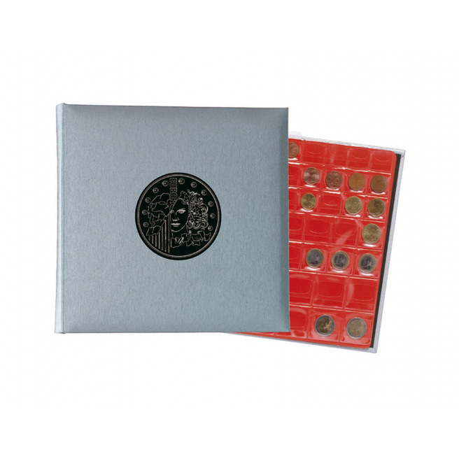 Classeur numismatique pour pièces - 24,5 x 25 cm - Rouge