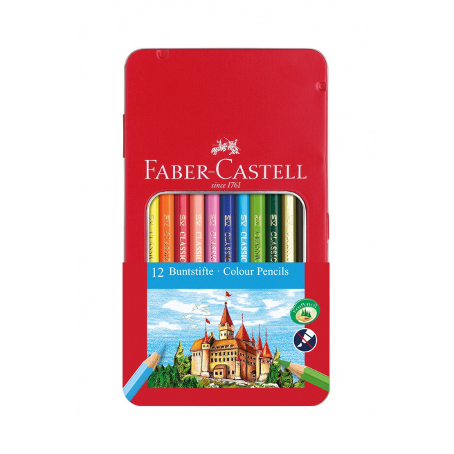 Découvrez les 12 Crayons de Couleur Castle Faber-Castell: 12 crayons de  couleur de qualité supérieure