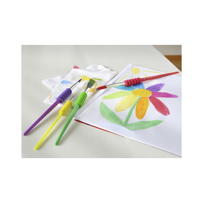 Faber-Castell penselen met SOFT TOUCH grip - set van 4 Faber-Castell penselen met SOFT TOUCH grip - set van 4