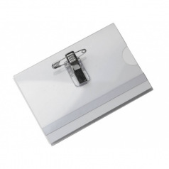 Badgehouder 90 x 54 mm met klem en speld