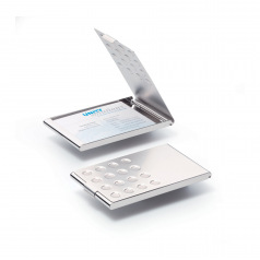 Hoesje voor visitekaartjes Duurzaam in verchroomd aluminium
