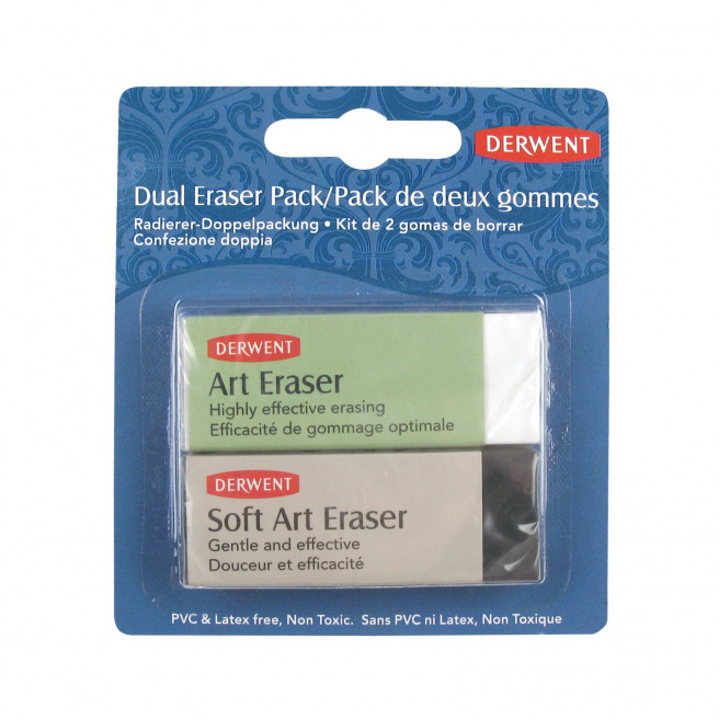 Set van 2 Derwent gummen (klassiek en zacht)