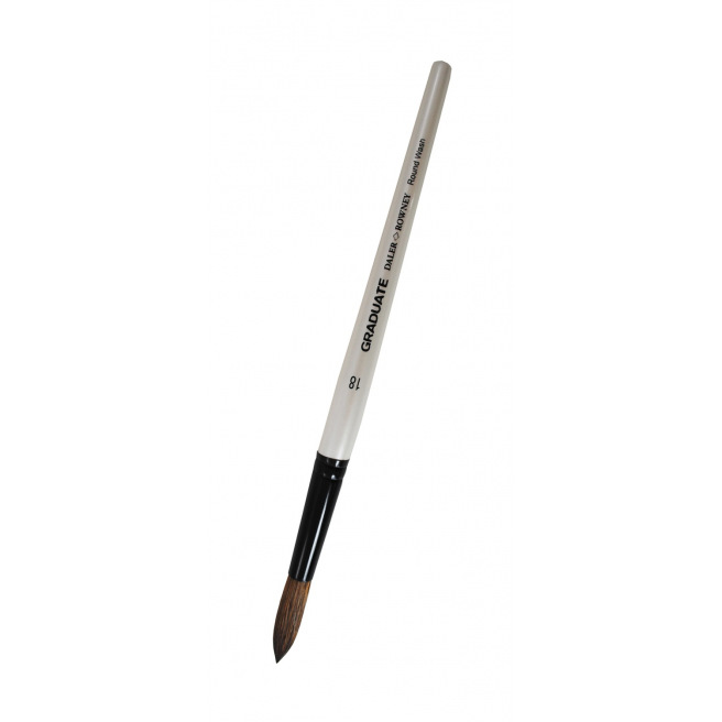 Pinceau Daler-Rowney GRADUATE - poils synthétiques/poney - lavis rond - manche court Pinceau Daler-Rowney GRADUATE - poils synthétiques/poney - lavis rond - manche court