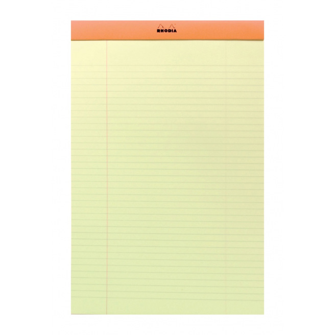 Bloc-notes agrafé RHODIA - feuilles jaunes - A4+ - ligné Bloc-notes agrafé RHODIA - feuilles jaunes - A4+ - ligné