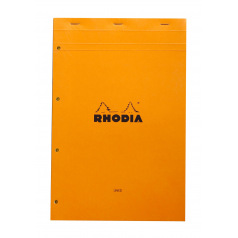 Bloc-notes agrafé RHODIA - feuilles jaunes - A4+ - ligné