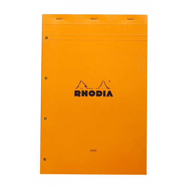 Bloc-notes agrafé RHODIA - feuilles jaunes - A4+ - ligné Bloc-notes agrafé RHODIA - feuilles jaunes - A4+ - ligné