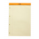 Bloc-notes agrafé RHODIA - feuilles jaunes - A4+ - ligné