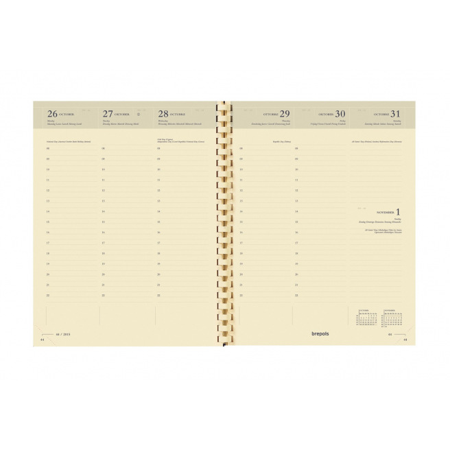 Agenda Brepols TIMING - 17 x 22 cm - 1 semaine sur 2 pages