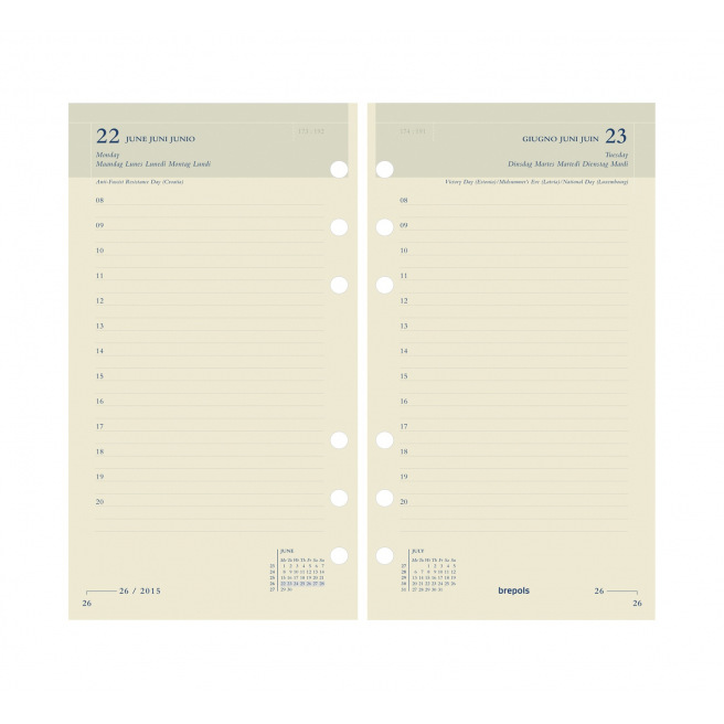 Recharge organiser Brepols - 1 jour par page