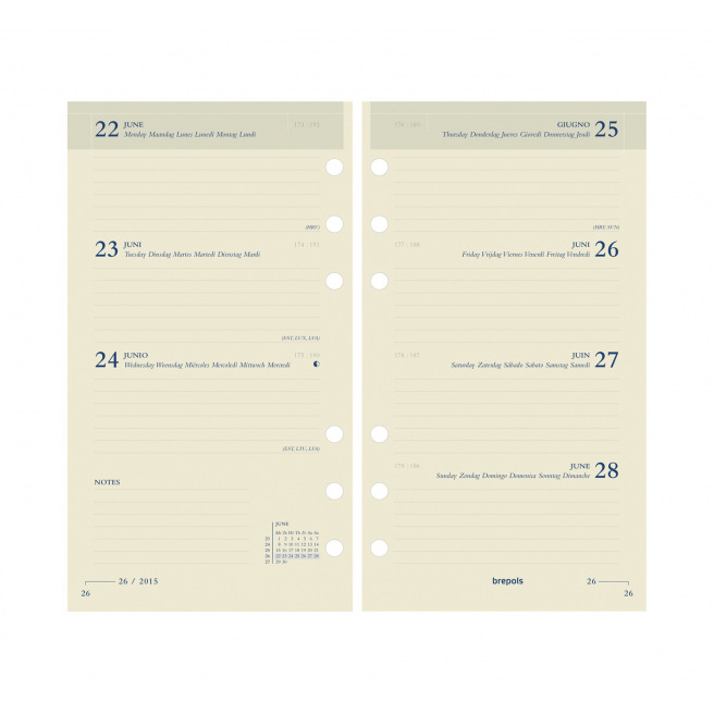 Brepols agendavulling - 1 week op 2 pagina's