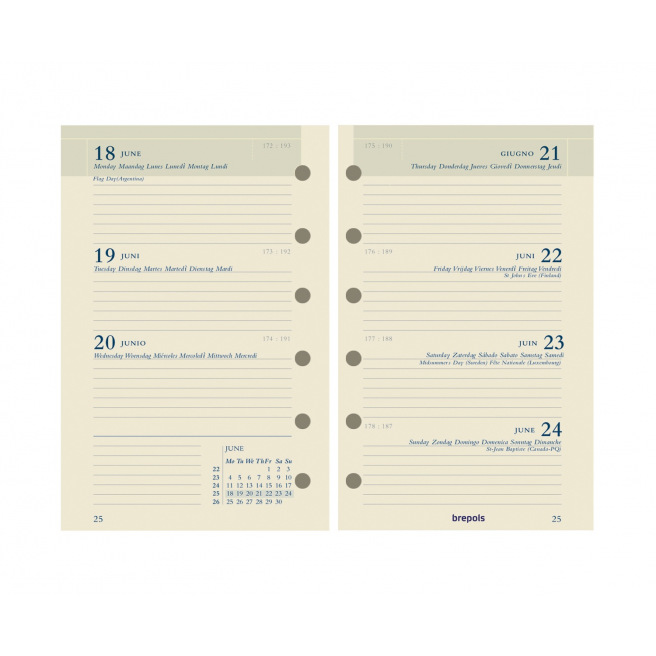 Brepols agendavulling - 1 week op 2 pagina's