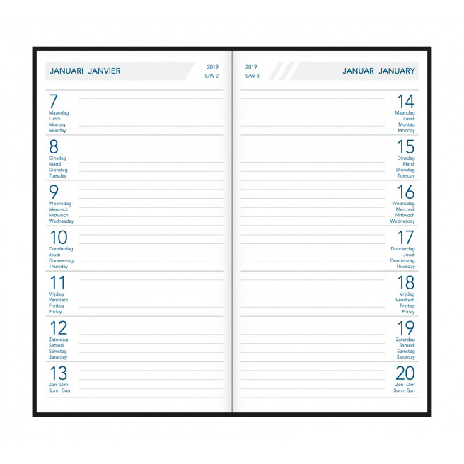 Agenda Aurora TIMEPLAN - 9 x 16,5 cm - 1 semaine par page