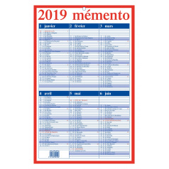 Calendrier planning Aurora MEMENTO - 6 mois par face Calendrier planning Aurora MEMENTO - 6 mois par face