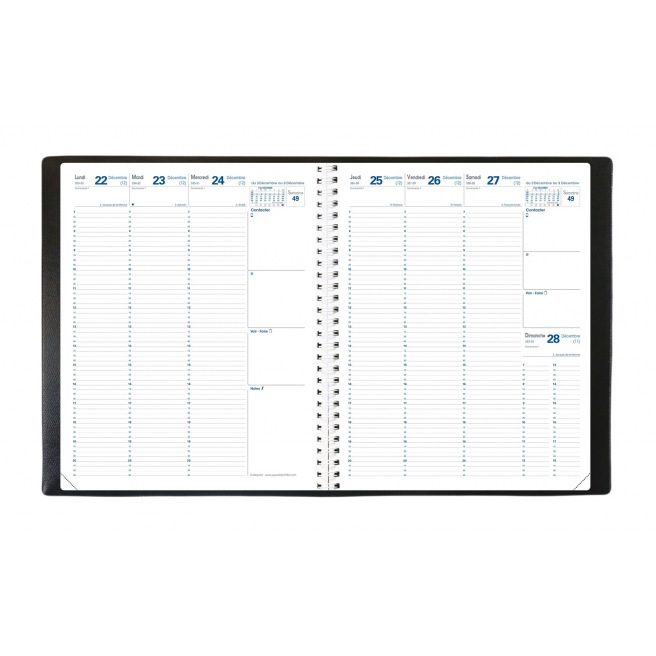 Agenda Quo Vadis EUREQUART - 24 x 30 cm - 1 semaine sur 2 pages