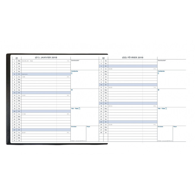 Agenda Quo Vadis MINIBEST - 7,5 x 14 cm - 1 maand per pagina