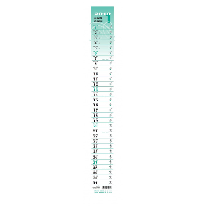 Kalenderstrook BUROLA PLANO - 7,5 x 66 cm