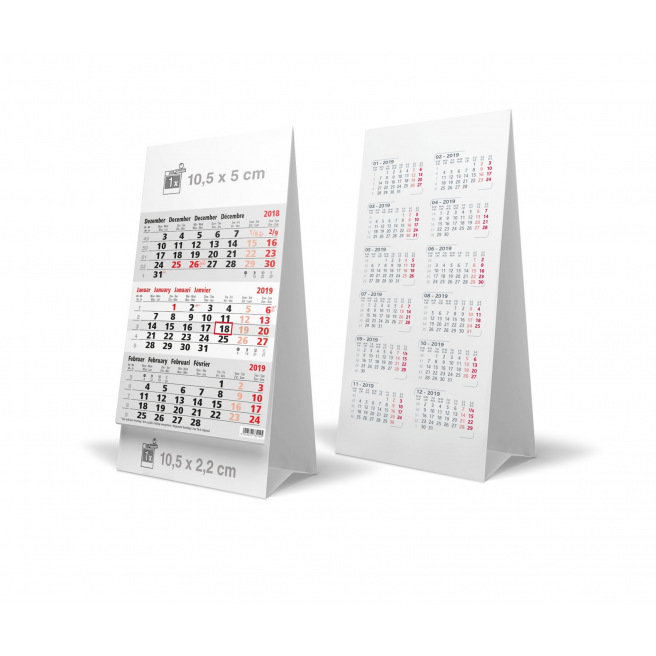 Bureaublad kalender - 3 maanden - 10,5 x 21 cm