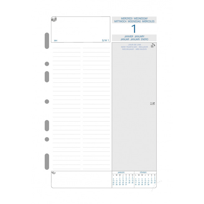 Recharge organiser Exacompta EXATIME 21 - 1 jour par page