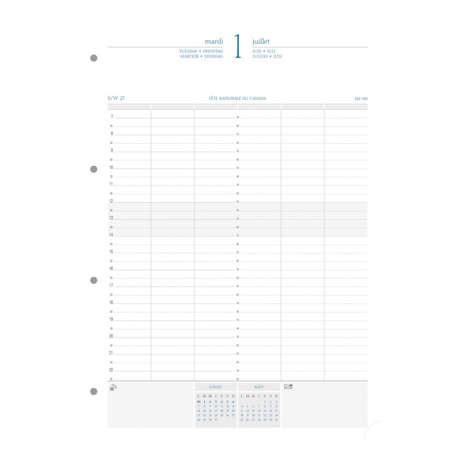 Recharge organiser Exacompta EXATIME 29 - 1 jour par page