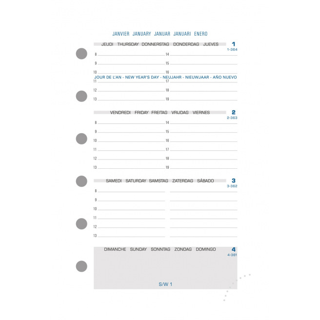 Recharge organiser Exacompta EXATIME 14 - 1 semaine sur 2 pages