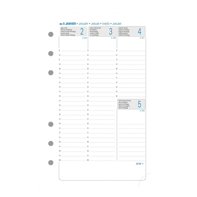 Recharge organiser Exacompta EXATIME 17 - 1 semaine sur 2 pages