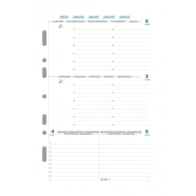 Recharge organiser Exacompta EXATIME 21 HORIZONTAL - 1 semaine sur 2 pages