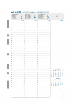 Recharge organiser Exacompta EXATIME 21 VERTICAL - 1 semaine sur 2 pages