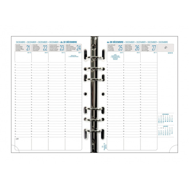 Recharge organiser Exacompta EXATIME 21 VERTICAL - 1 semaine sur 2 pages