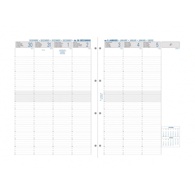 Recharge organiser Exacompta EXATIME 29 - 1 semaine sur 2 pages