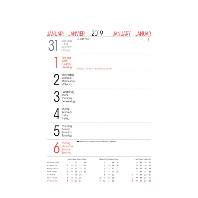 Weekkalender - 14 x 21,5 cm