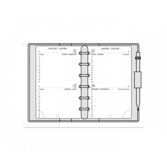 Herlaad organizer Mignon AK12 - 7,3 x 12 cm - 2 dagen per pagina