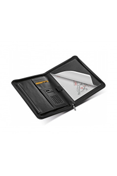 Filofax METROPOL spreker rits Folio met rekenmachine - imitatie zwart leer
