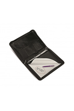 Porte-documents Filofax METROPOL zippé A4 avec anneaux - simili cuir noir