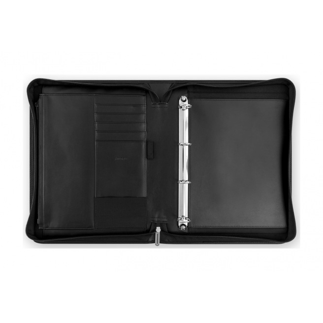 Filofax METROPOL aktetas met rits A4 met ringen - zwart kunstleer Filofax METROPOL aktetas met rits A4 met ringen - zwart kunstleer