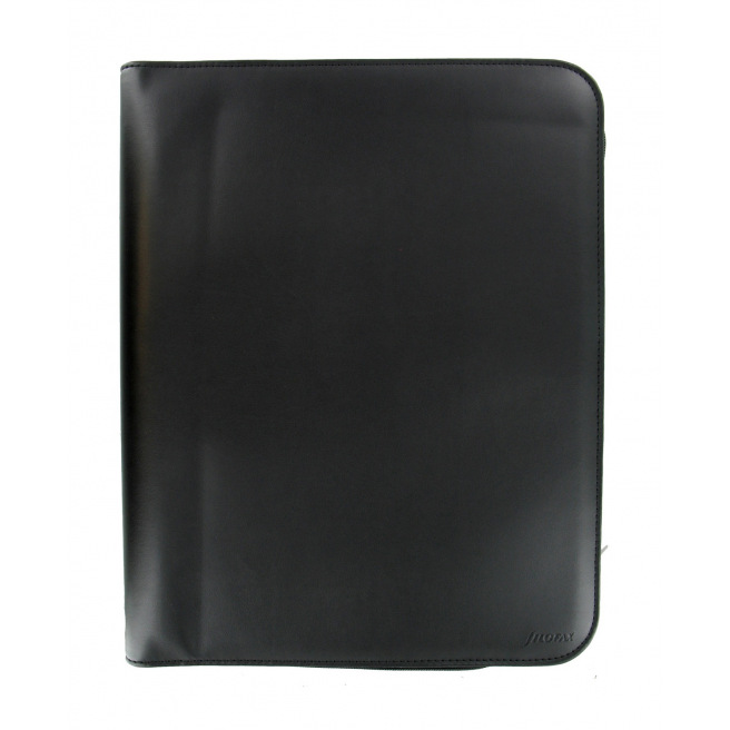 Porte-documents Filofax METROPOL zippé A4 avec anneaux - simili cuir noir Porte-documents Filofax METROPOL zippé A4 avec anneaux - simili cuir noir