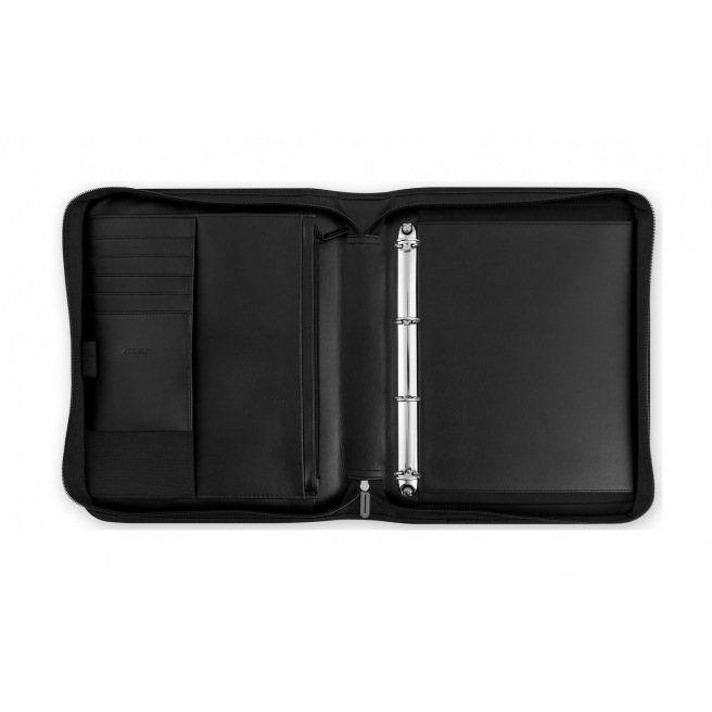 Porte-documents Filofax METROPOL zippé A4 avec anneaux - simili cuir noir Porte-documents Filofax METROPOL zippé A4 avec anneaux - simili cuir noir